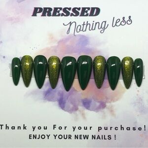 Green, press on nails